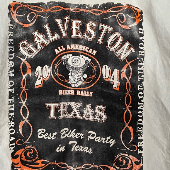 Motorcycle Vest Mens XL Galveston Tx Texas All American Rally 2004 Denim Cut Off - Picture 2 of 16